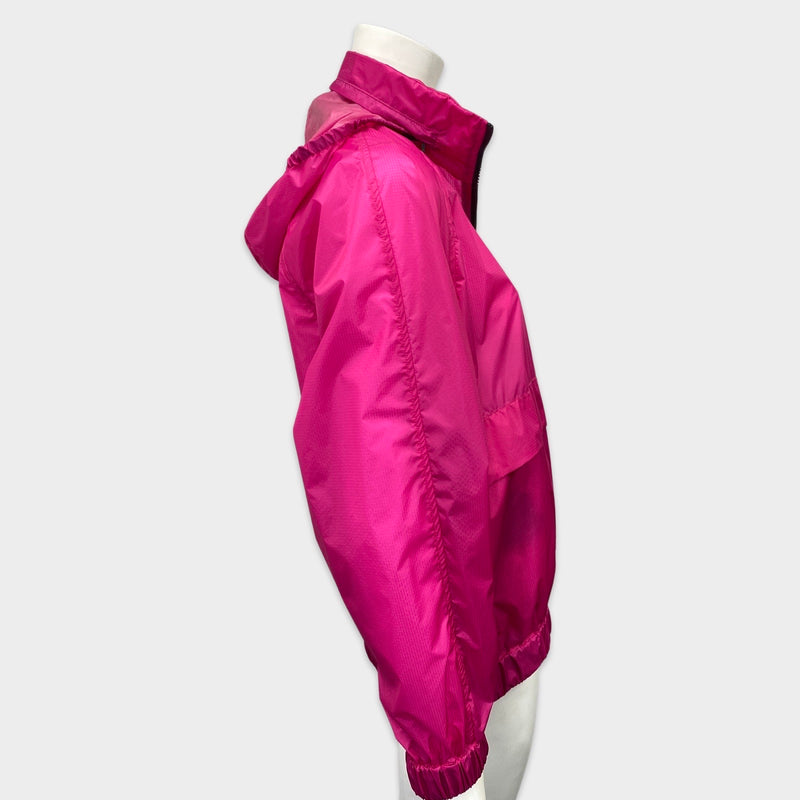 Moncler women's hot pink hooded rain jacket