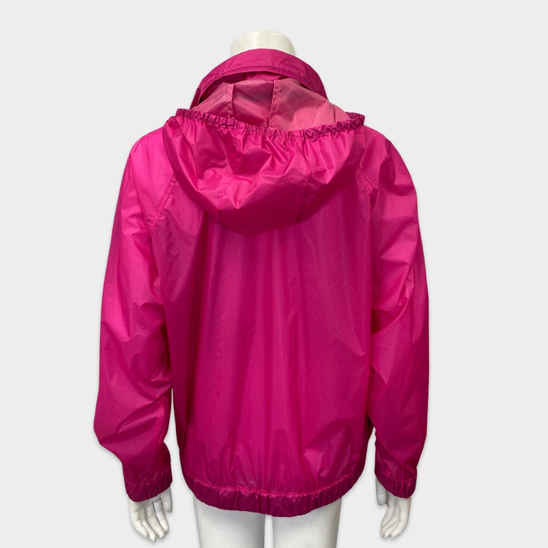 Moncler women's hot pink hooded rain jacket