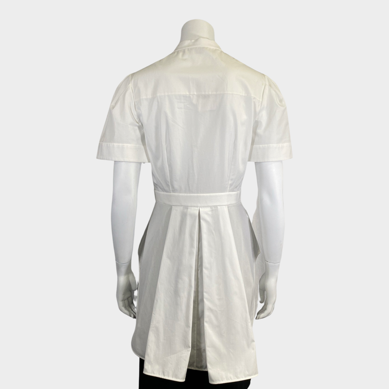 Alexander McQueen women's white cotton asymmetric peplum shirt