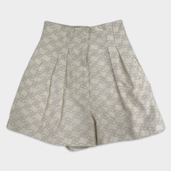 Fendi women's ecru cotton logo shorts
