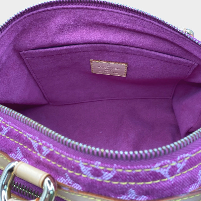 Louis Vuitton women's hot pink denim canvas monogram 'Baggy' vintage handbag