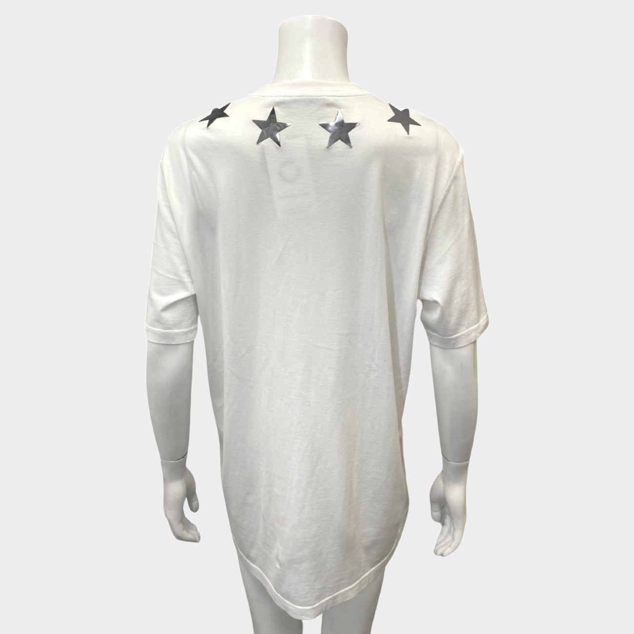 Givenchy women's white cotton t-shirt with silver star