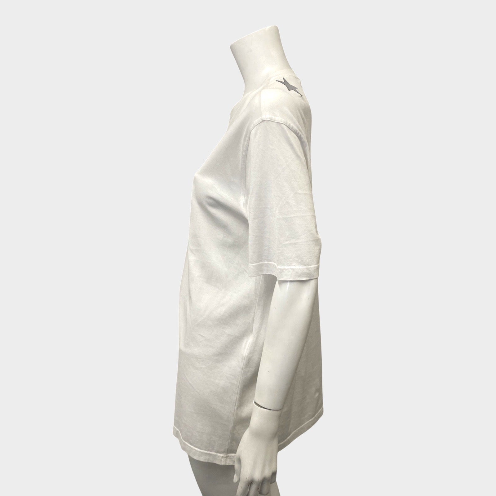 Givenchy women's white cotton t-shirt with silver star detailing
