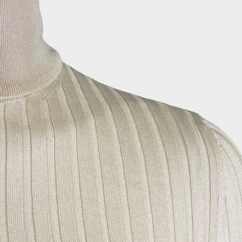 Gucci women's beige ribbed roll-neck