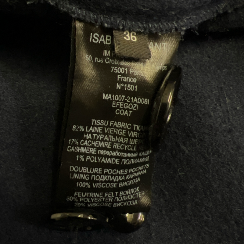 Isabel Marant Women's Navy Wool Coat