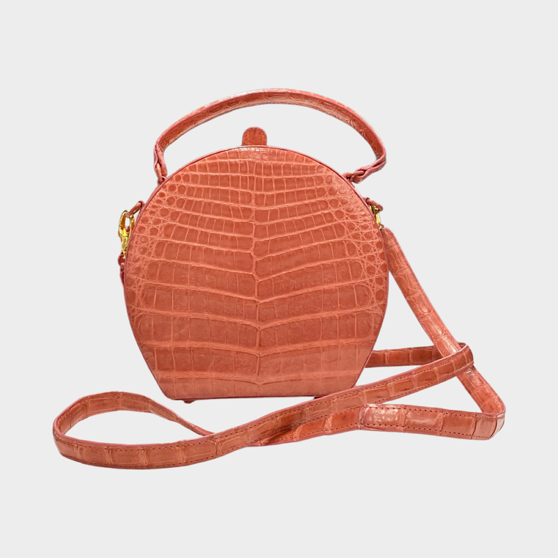 Nancy Gonzalez pink crocodile crossbody bag