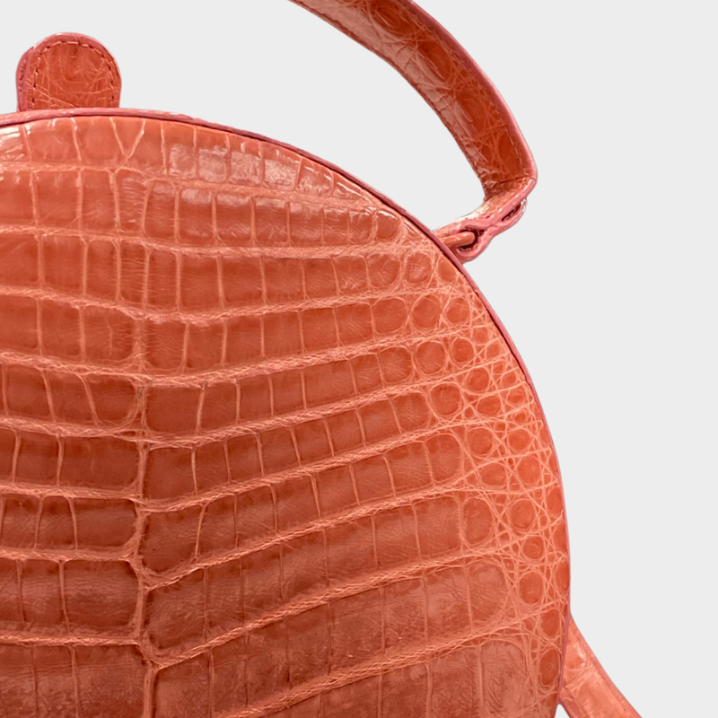 Nancy Gonzalez pink crocodile crossbody bag