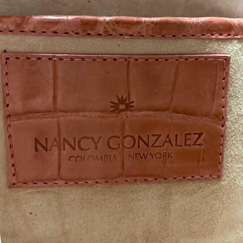 Nancy Gonzalez pink crocodile crossbody bag