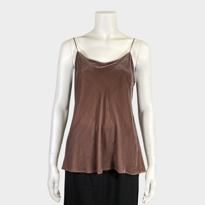 Vince women's brown velvet vest top