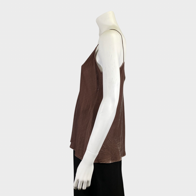 Vince women's brown velvet vest top