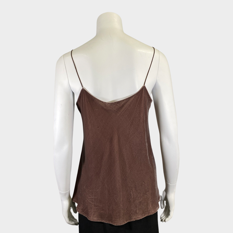 Vince women's brown velvet vest top
