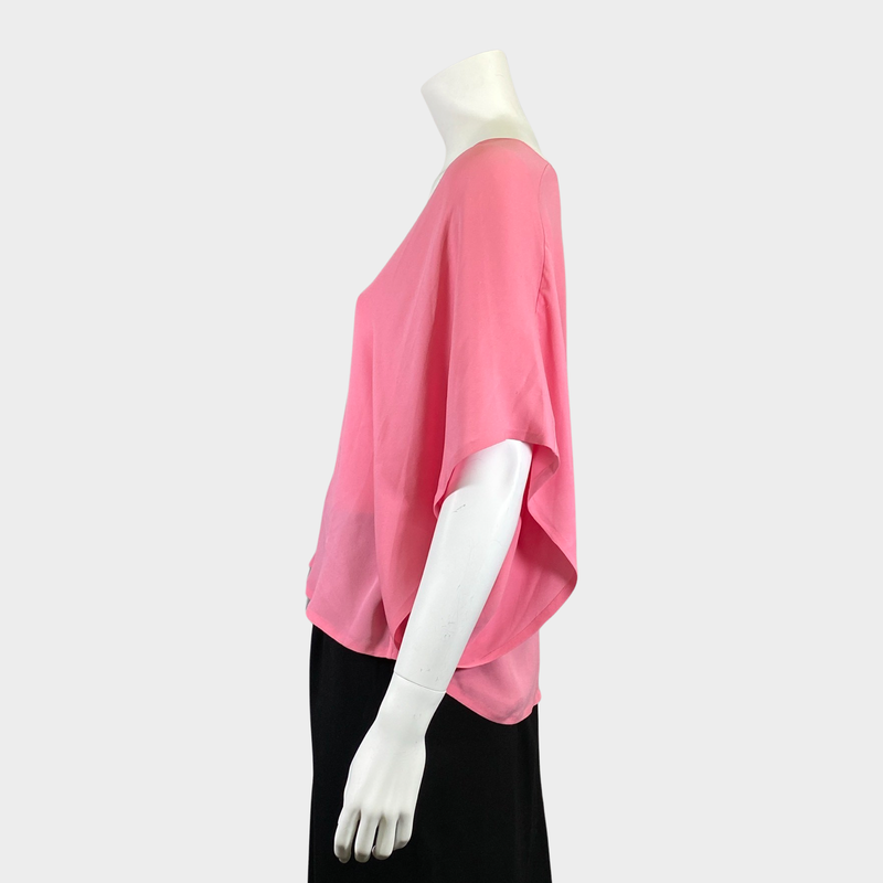 Valentino women's pink batwing silk blouse