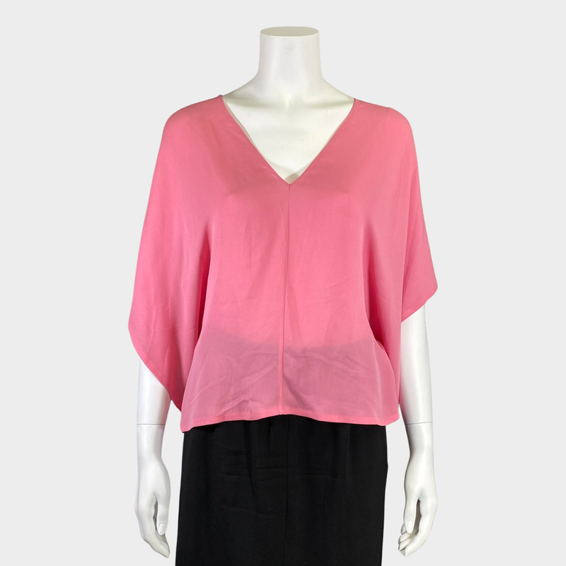 Valentino women's pink batwing silk blouse