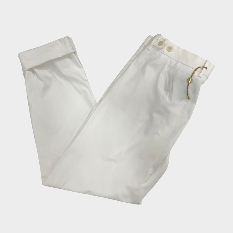 Loro Piana women's white cotton chino-style trousers