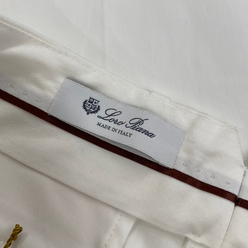 Loro Piana women's white cotton chino-style trousers