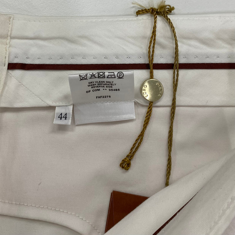 Loro Piana women's white cotton chino-style trousers