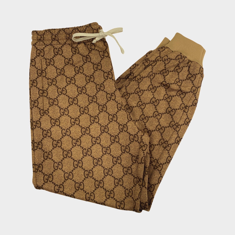 Gucci women's beige and brown monogram joggers