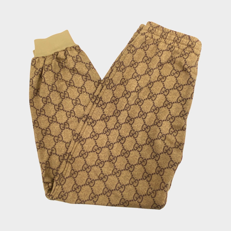 Gucci women's beige and brown monogram joggers