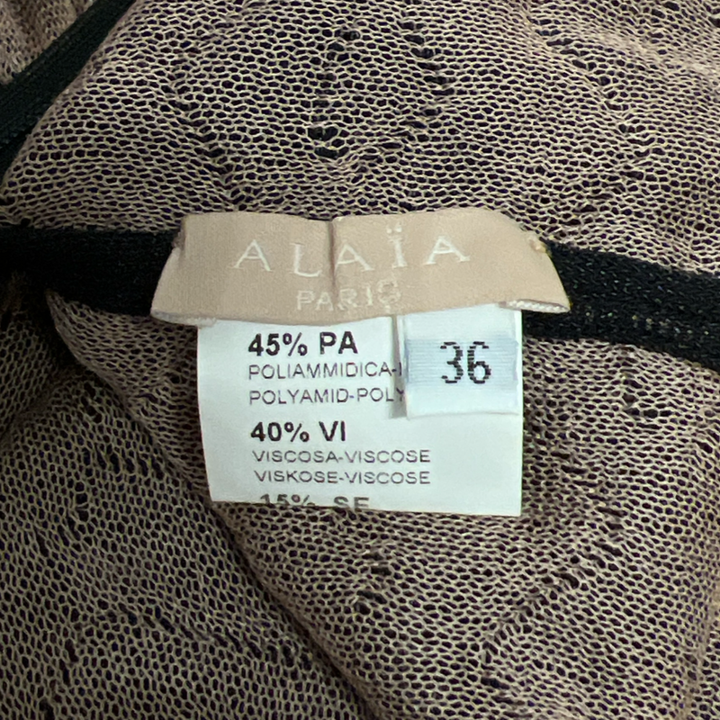 Alaïa Women's Black and Beige Lace Mini Dress