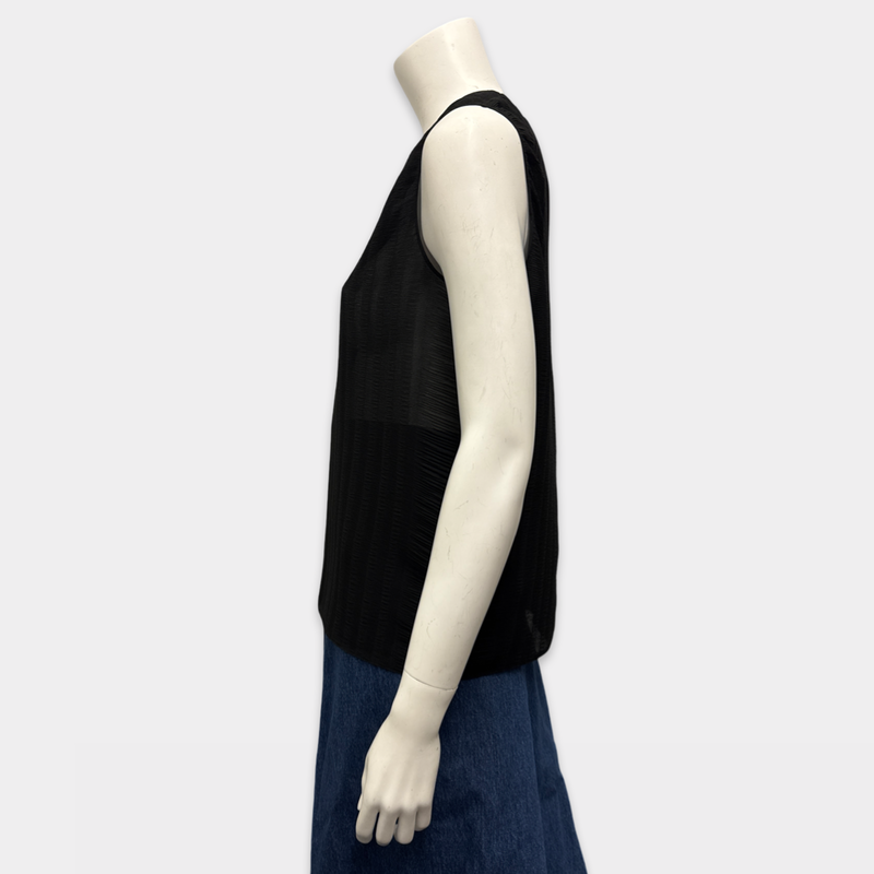 The Row Women's Black Sleeveless Sheer Top