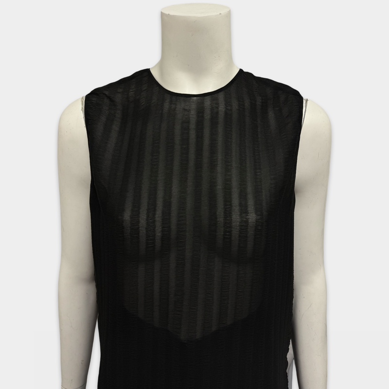 The Row Women's Black Sleeveless Sheer Top