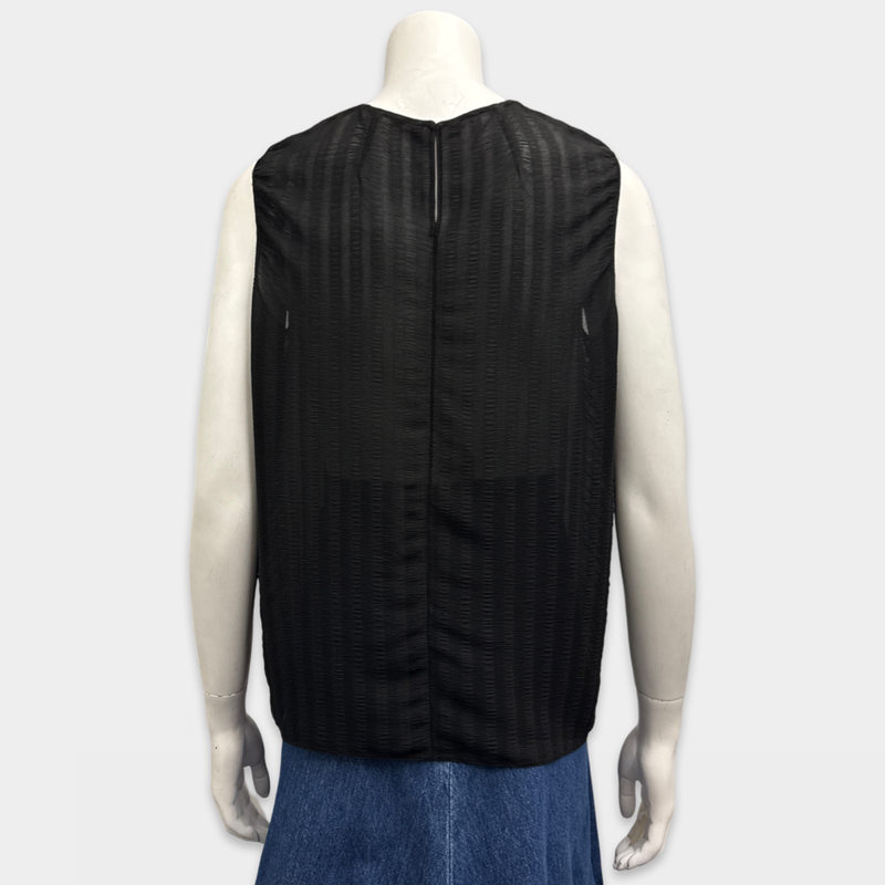 The Row Women's Black Sleeveless Sheer Top