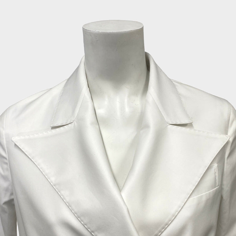 Giuliva Heritage women's white 'the Emilia; cropped cotton-twill double-breasted jacket