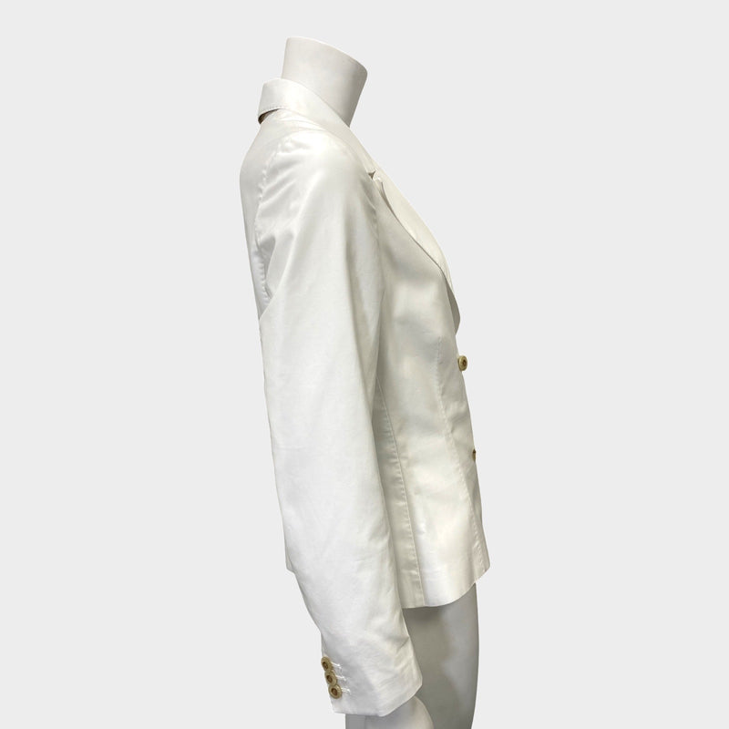 Giuliva Heritage women's white 'the Emilia; cropped cotton-twill double-breasted jacket