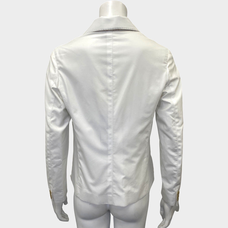 Giuliva Heritage women's white 'the Emilia; cropped cotton-twill double-breasted jacket