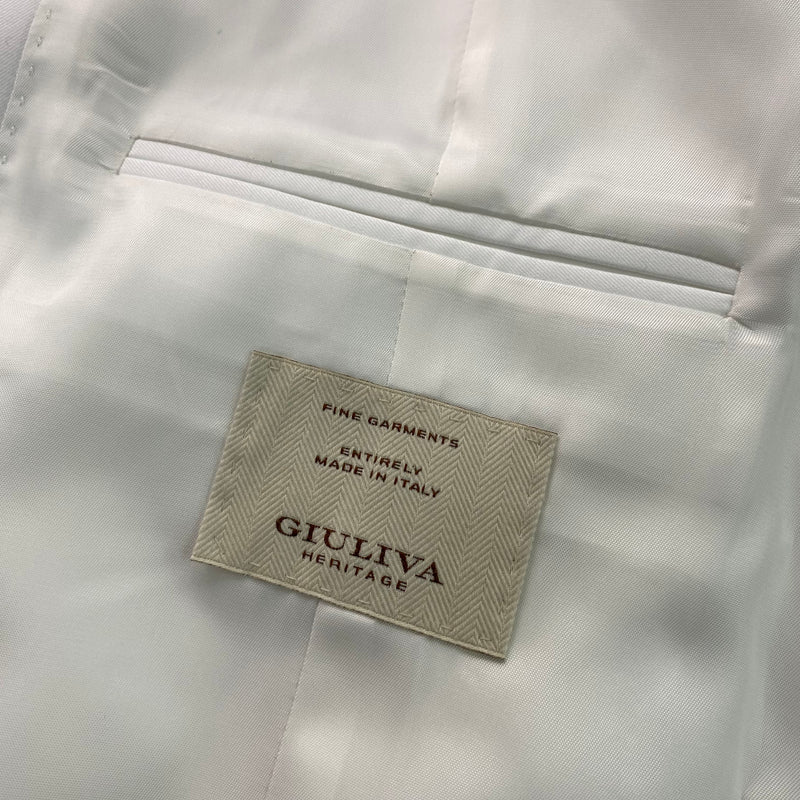 Giuliva Heritage women's white 'the Emilia; cropped cotton-twill double-breasted jacket