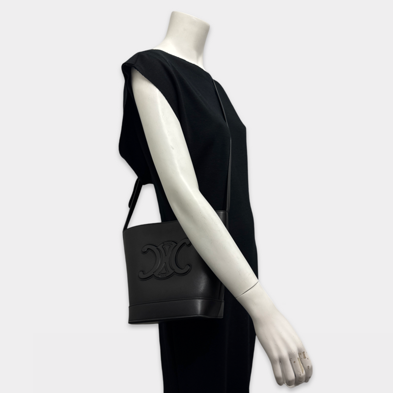 Celine Women's Black Bucket Cuir Triomphe Bag