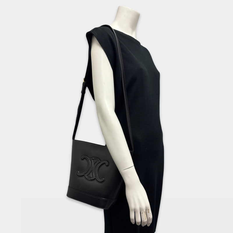 Celine Women's Black Bucket Cuir Triomphe Bag