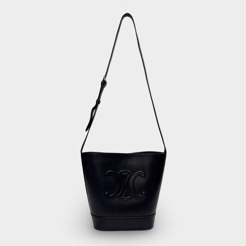 Celine Women's Black Bucket Cuir Triomphe Bag