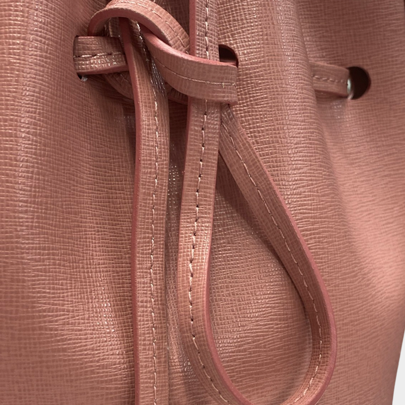 Mansur Gavriel pink leather crossbody mini bucket bag