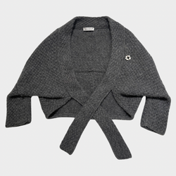 Dolce&Gabbana girl's grey knitted wool cardigan