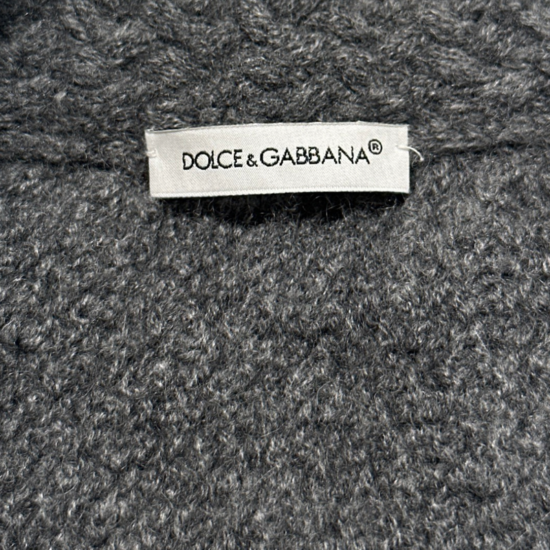 Dolce&Gabbana girl's grey knitted wool cardigan