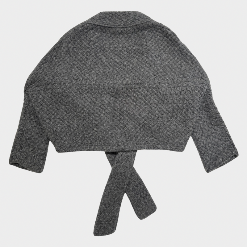 Dolce&Gabbana girl's grey knitted wool cardigan