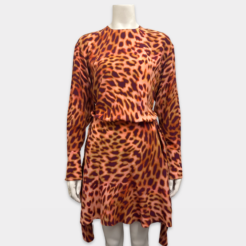 Stella McCartney Colourful Leopard Print Silk Dress