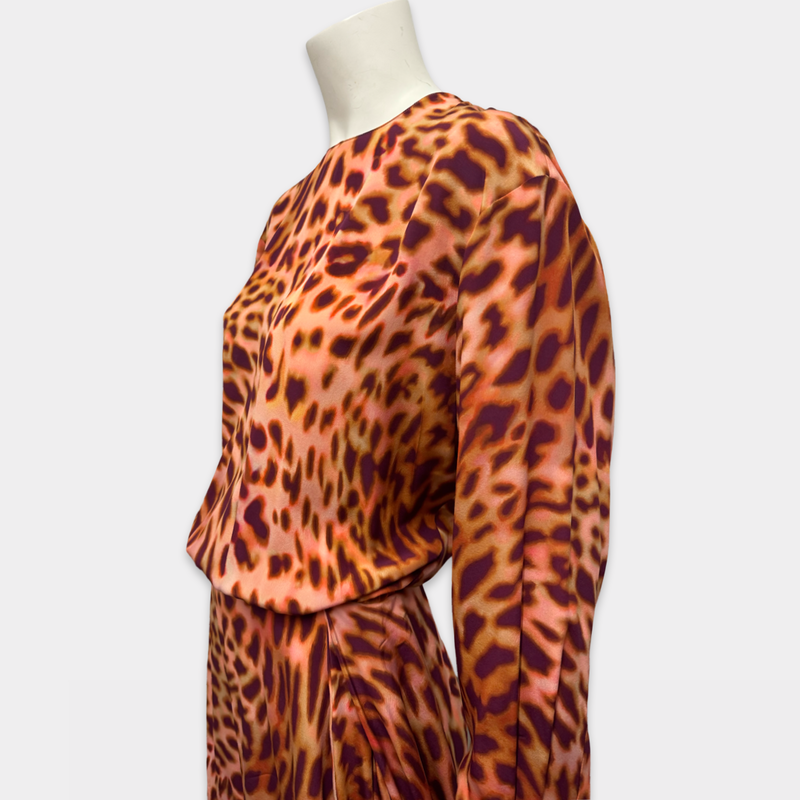 Stella McCartney Colourful Leopard Print Silk Dress