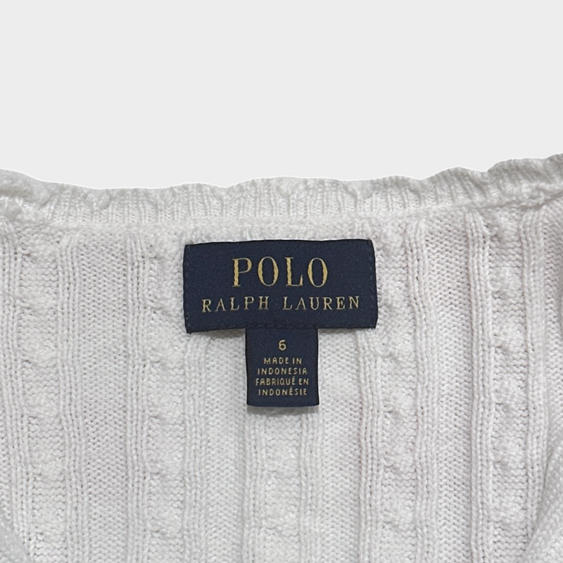 Polo Ralph Lauren girl's ecru knitted cotton cardigan