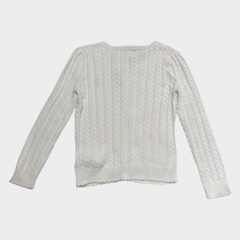 Polo Ralph Lauren girl's ecru knitted cotton cardigan