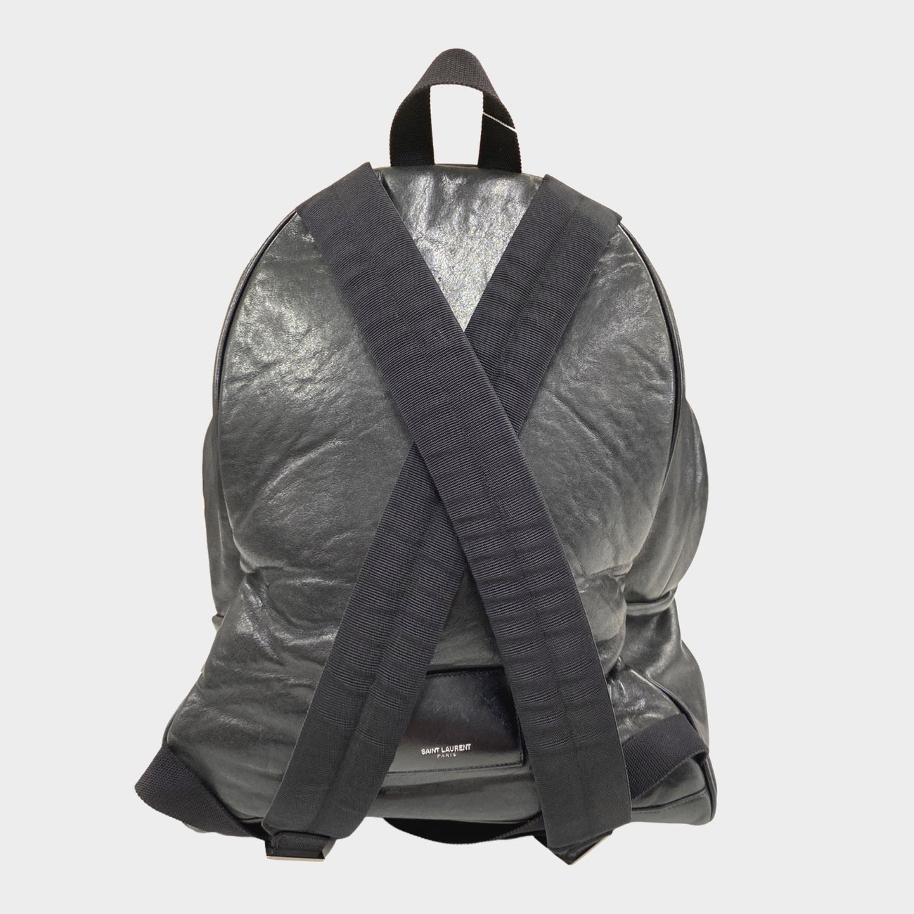 Saint Laurent men's leather City backpack with triple zipper