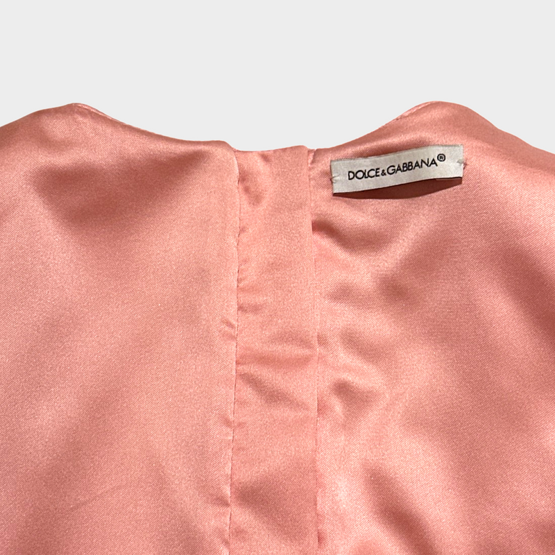 Dolce&Gabbana girl's pink wool lettering dress
