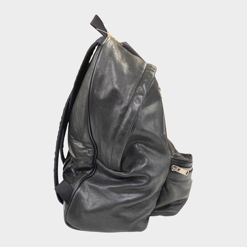 Saint Laurent men's leather City backpack with triple zipper detailing