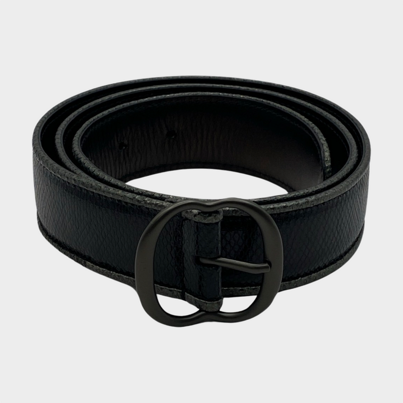 Bottega Veneta women's black lizard belt