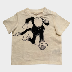 STELLA MCCARTNEY Girl's ecru and black disney print cotton T-shirt
