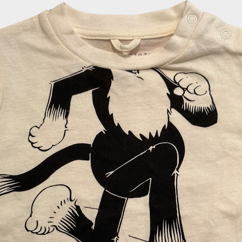 STELLA MCCARTNEY Girl's ecru and black disney print cotton T-shirt