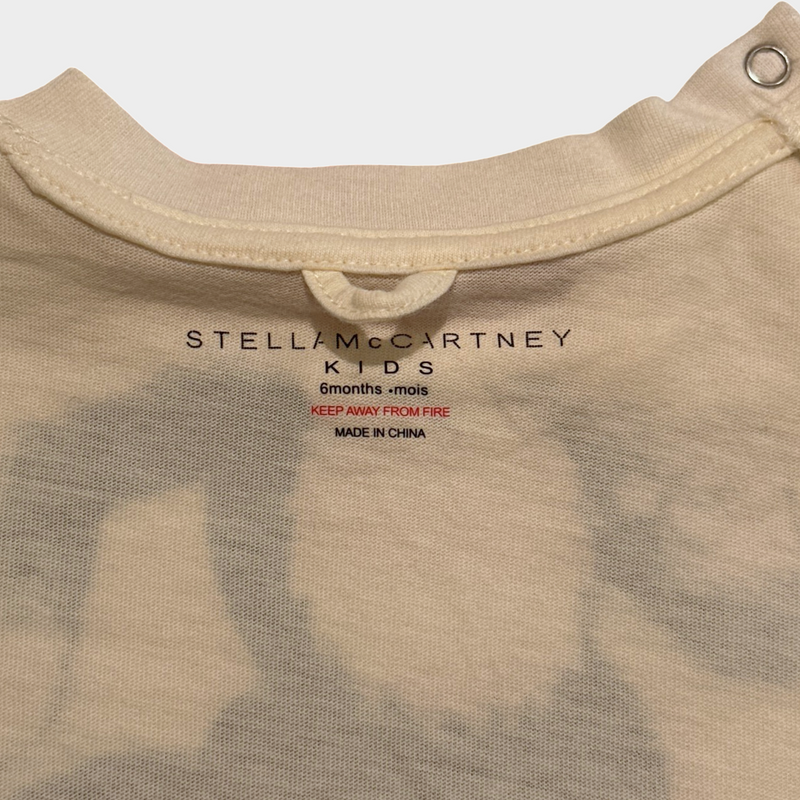 STELLA MCCARTNEY Girl's ecru and black disney print cotton T-shirt
