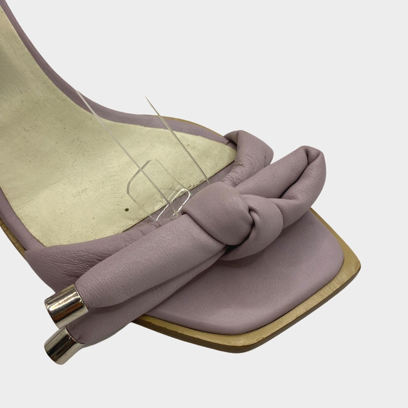 Tibi lilac lace up leather sandal heels