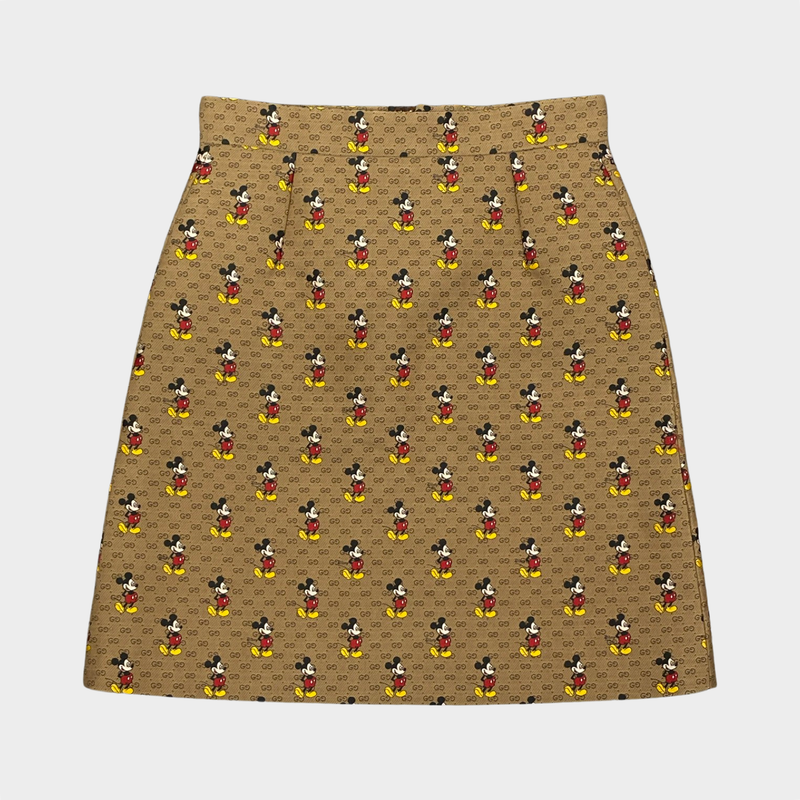 Gucci x Disney women's brown Mickey Mouse print skirt